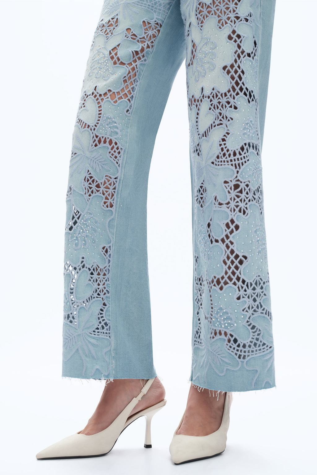 Embroidered Straight-Leg Jeans