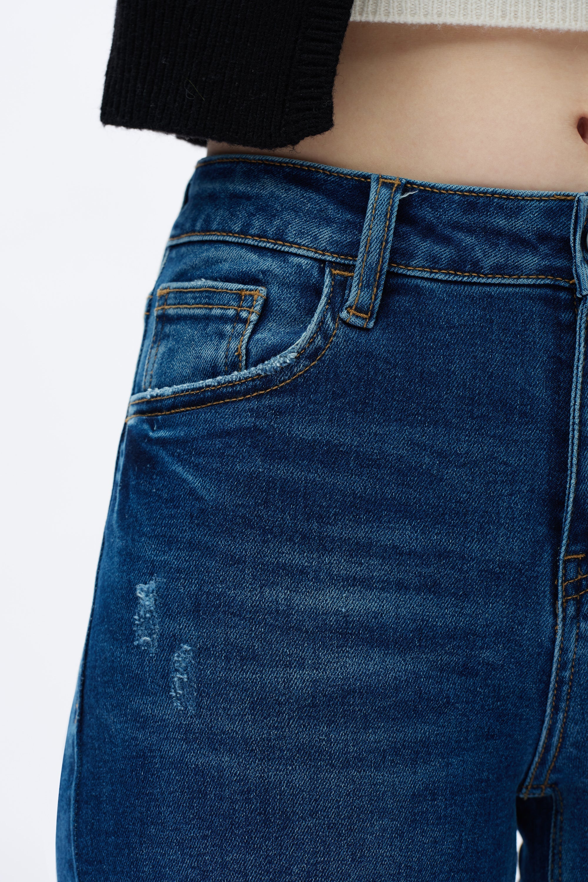 Alsa Wide Leg Distressed Jeans