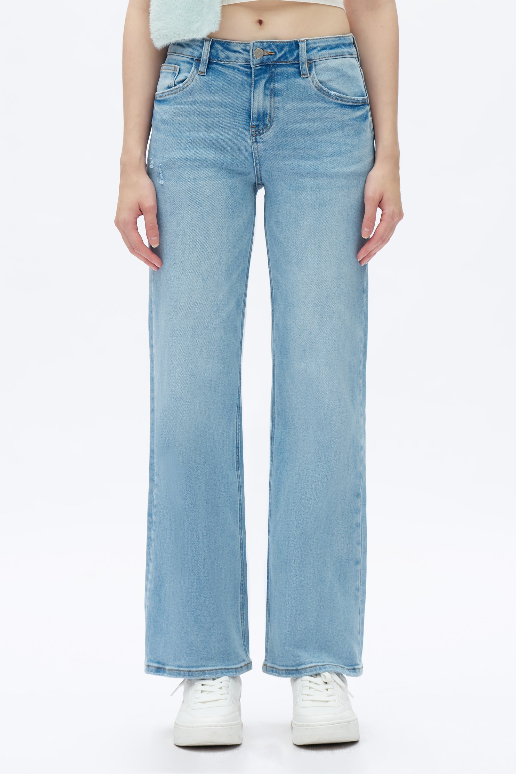 Alsa Wide Leg Distressed Jeans