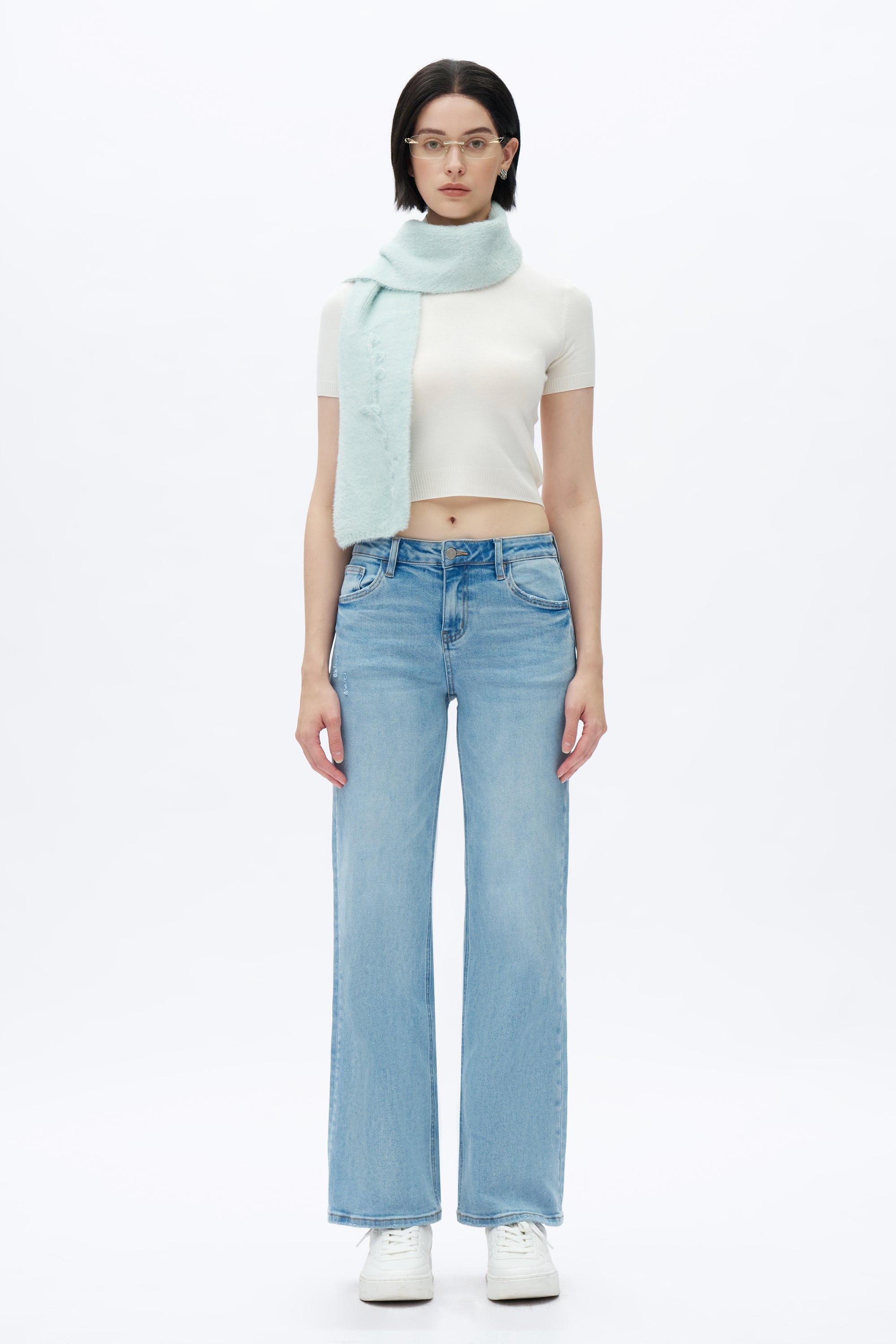 Alsa Wide Leg Distressed Jeans