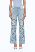 Embroidered Straight-Leg Jeans