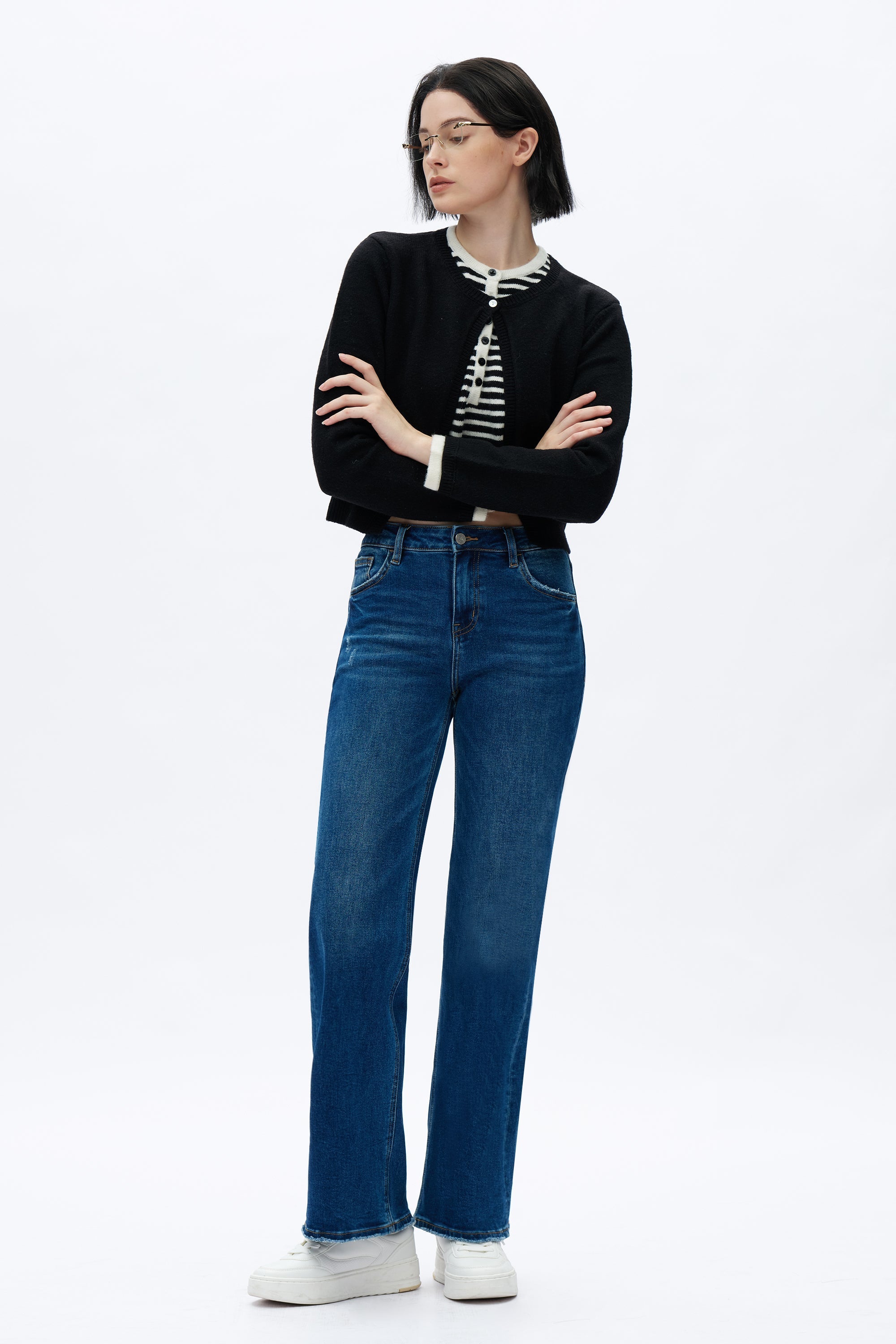 Alsa Wide Leg Distressed Jeans