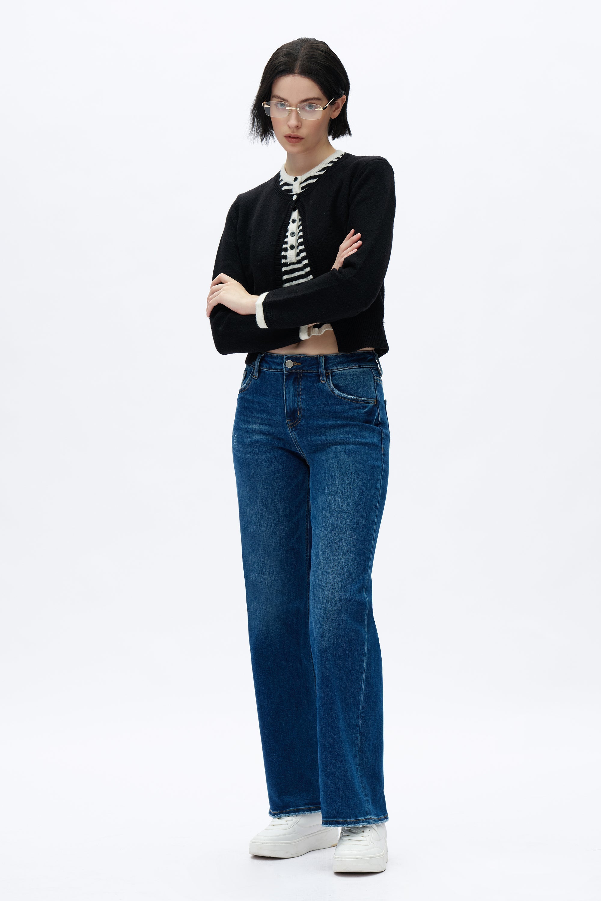 Alsa Wide Leg Distressed Jeans