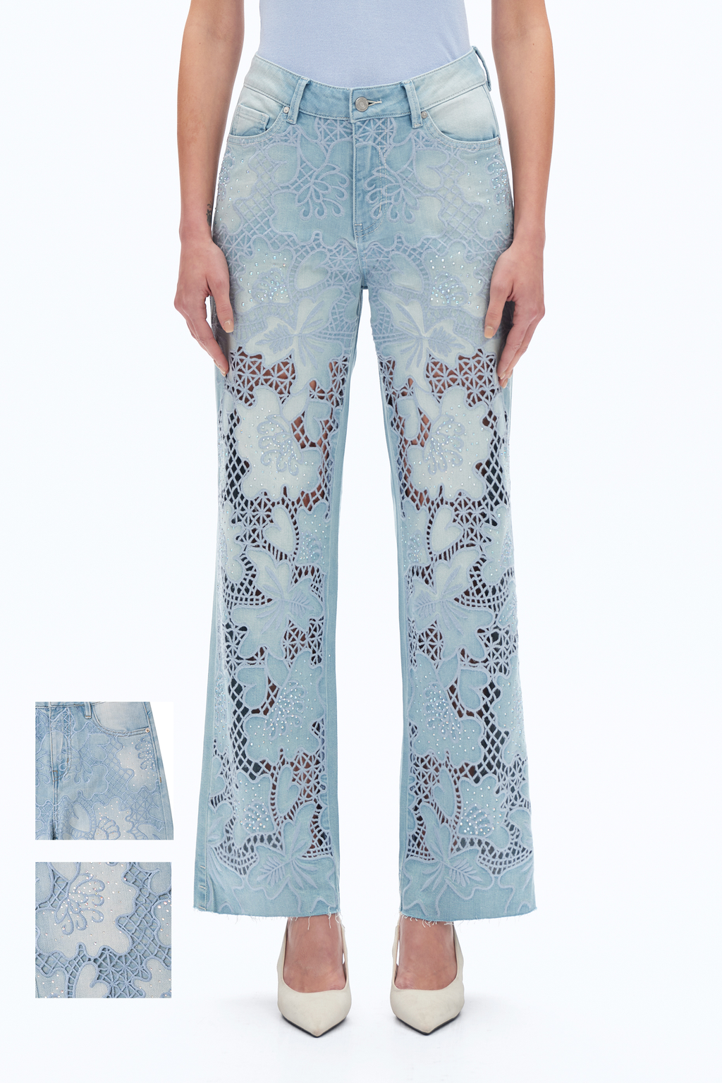 Embroidered Straight-Leg Jeans