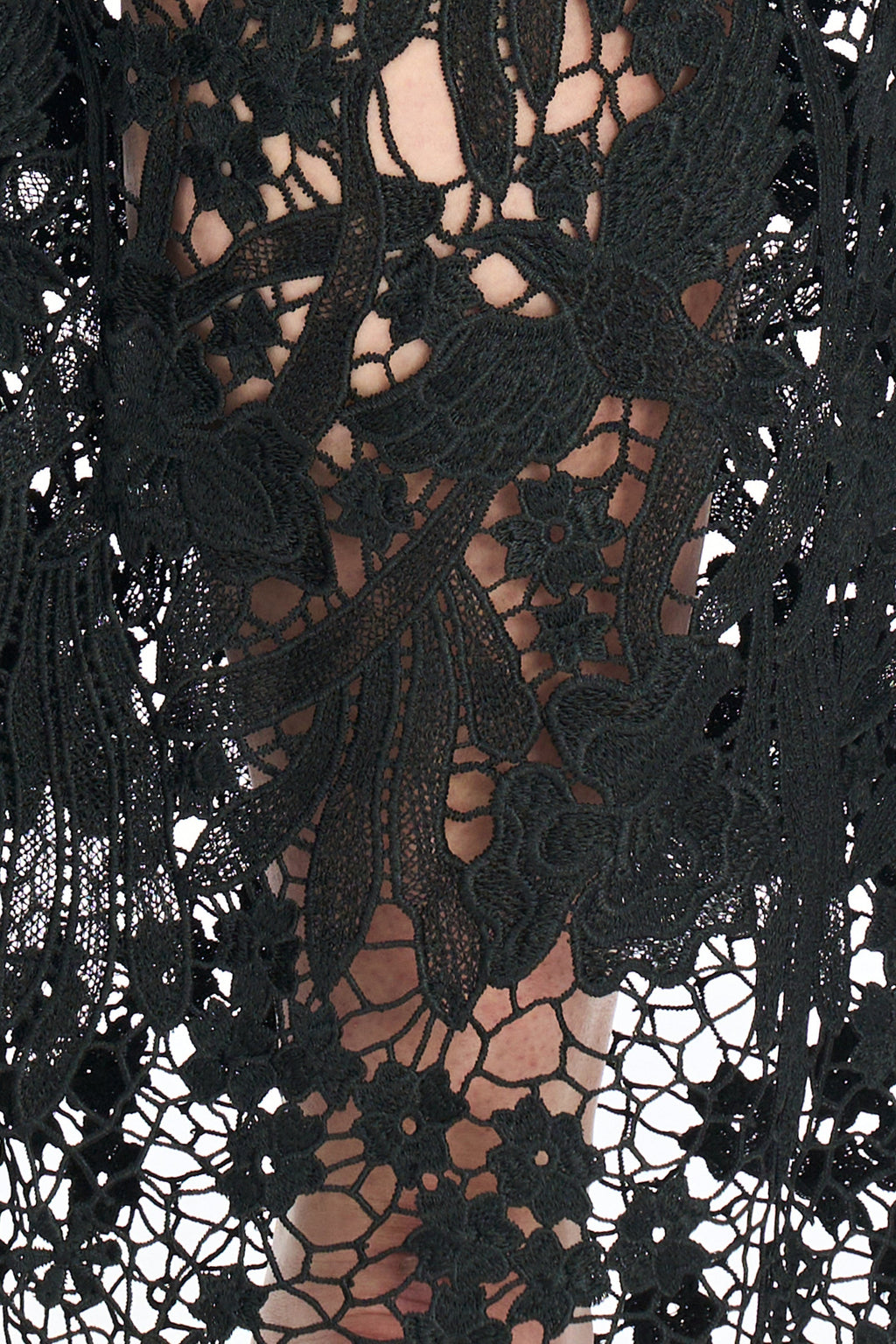 Embroidery High Rise Wide Leg Lace Denim Jeans With Rhinestone