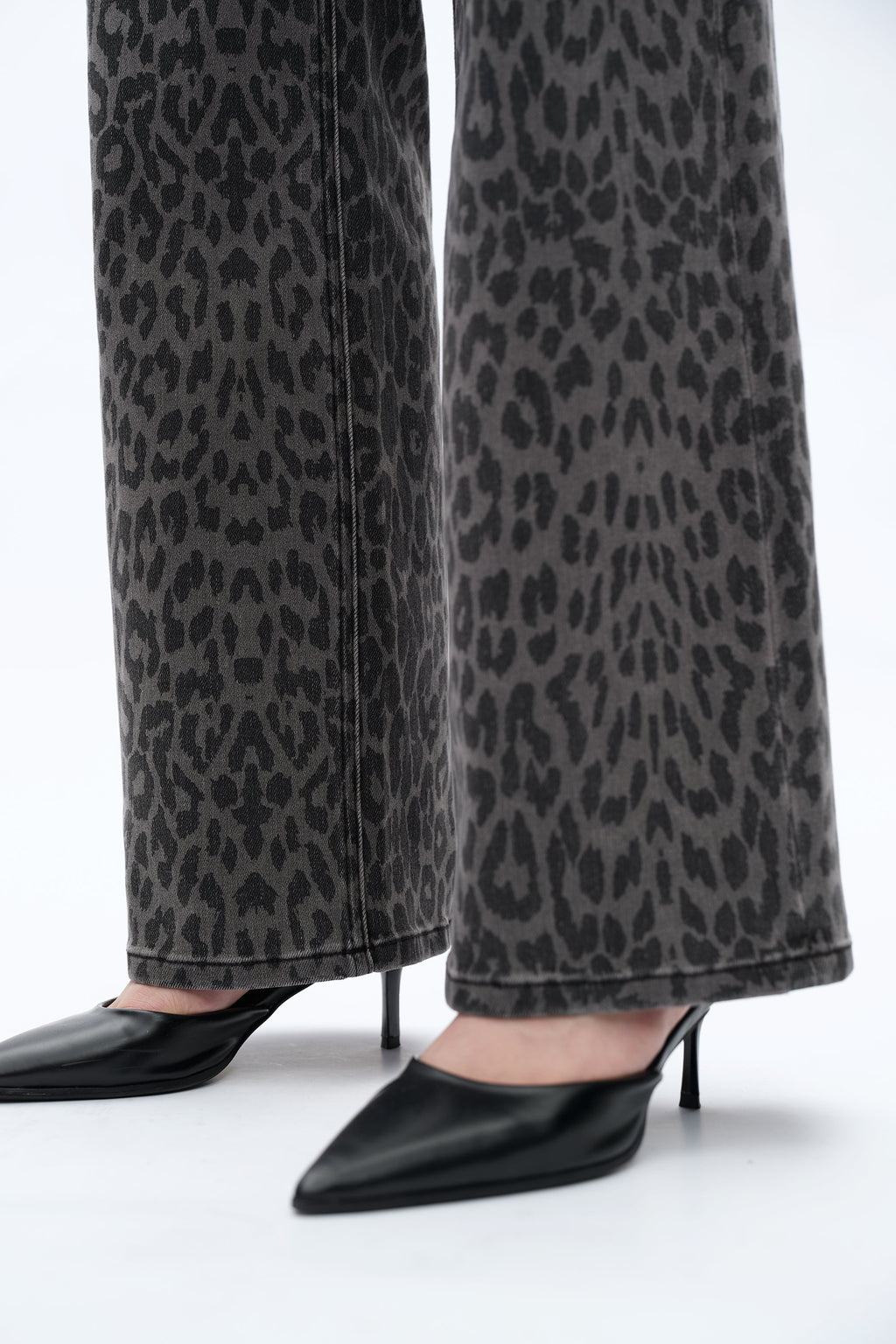 Leopard Print Wide Leg Jeans
