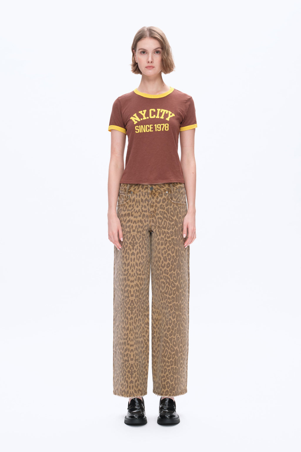 Leopard Print Relaxed Straight Pants