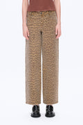 Leopard Print Relaxed Straight Pants