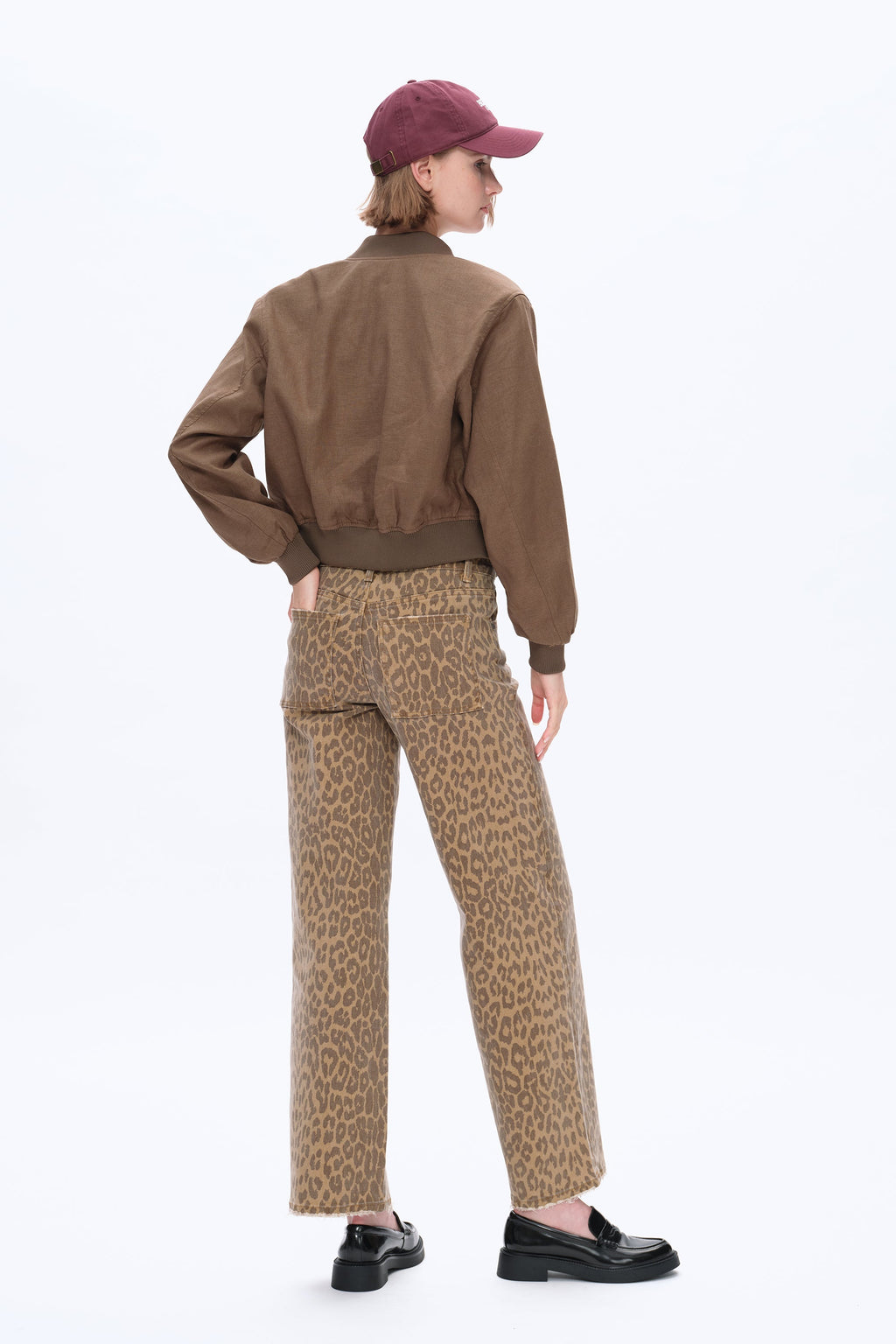 Leopard Print Relaxed Straight Pants