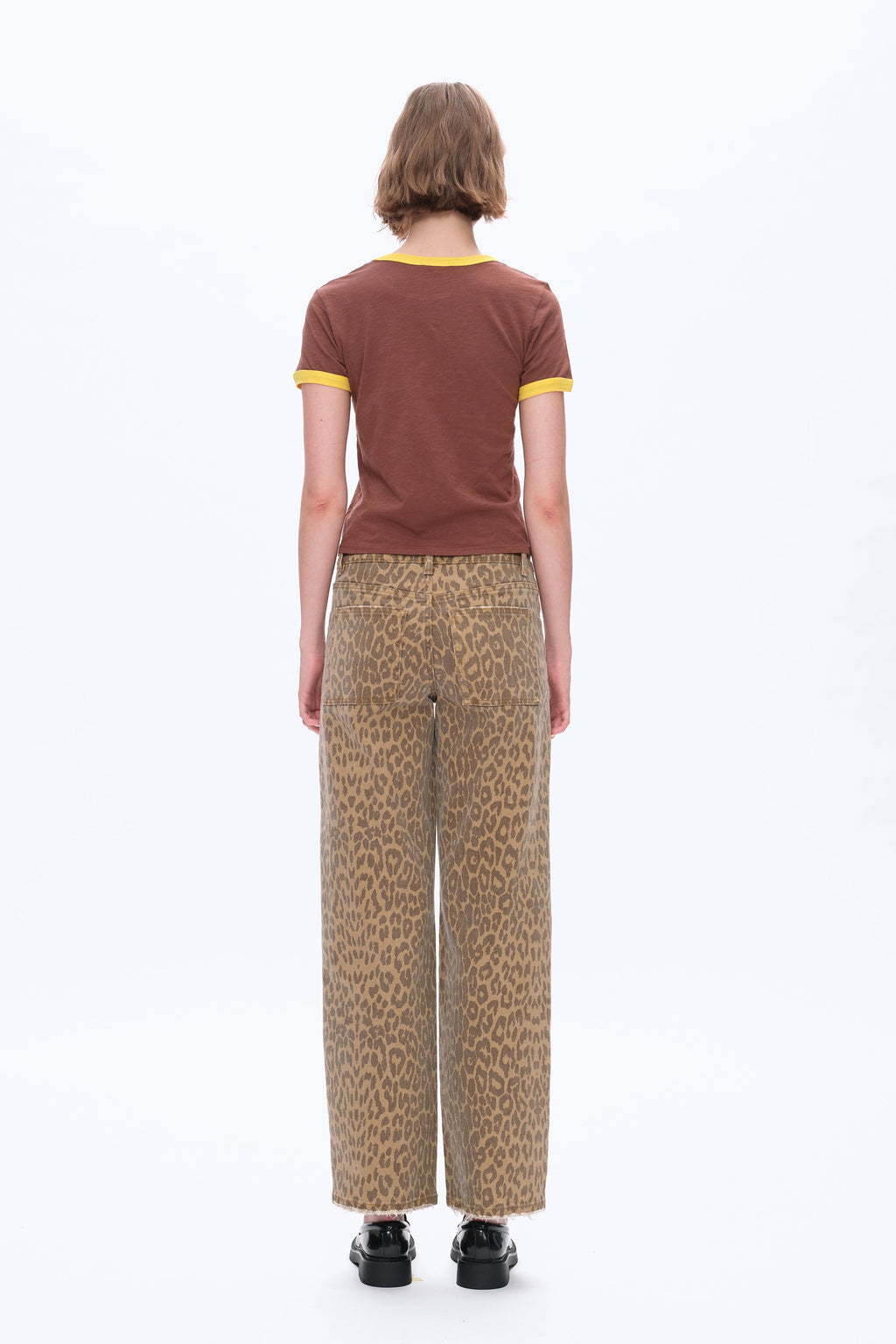 Leopard Print Relaxed Straight Pants