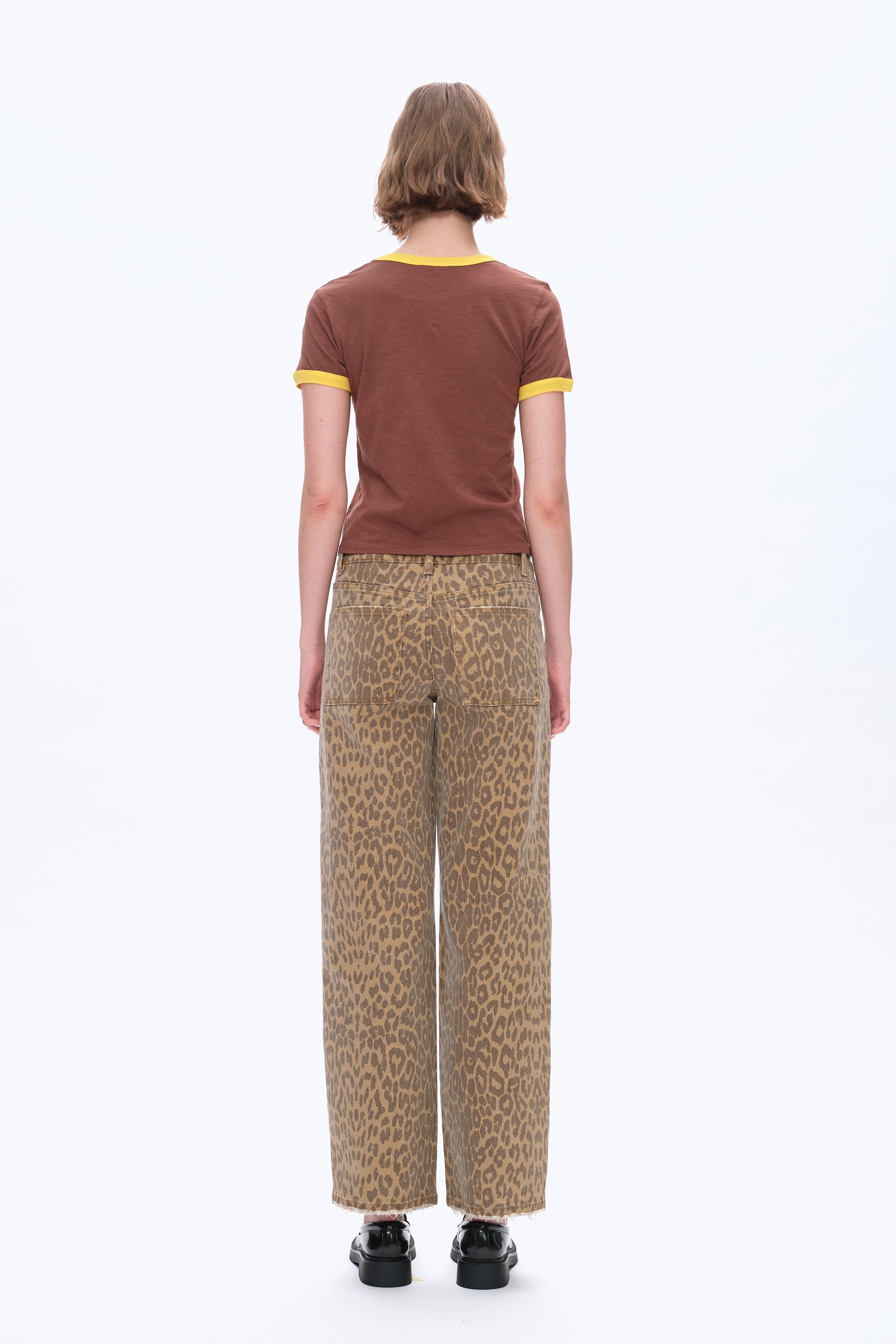 Leopard Print Relaxed Straight Pants