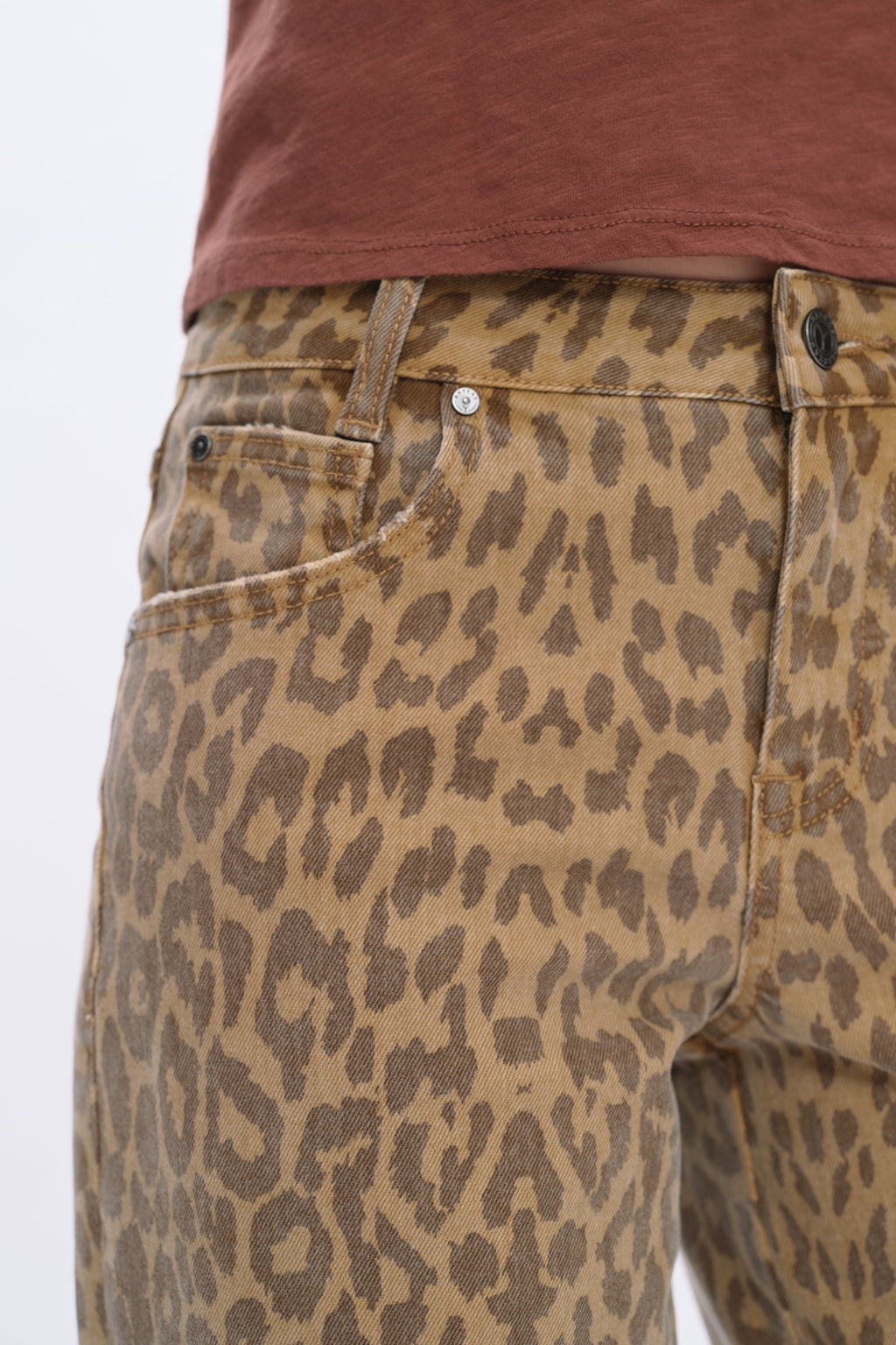Leopard Print Relaxed Straight Pants