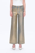 Metallic Wide Leg Jeans for Women