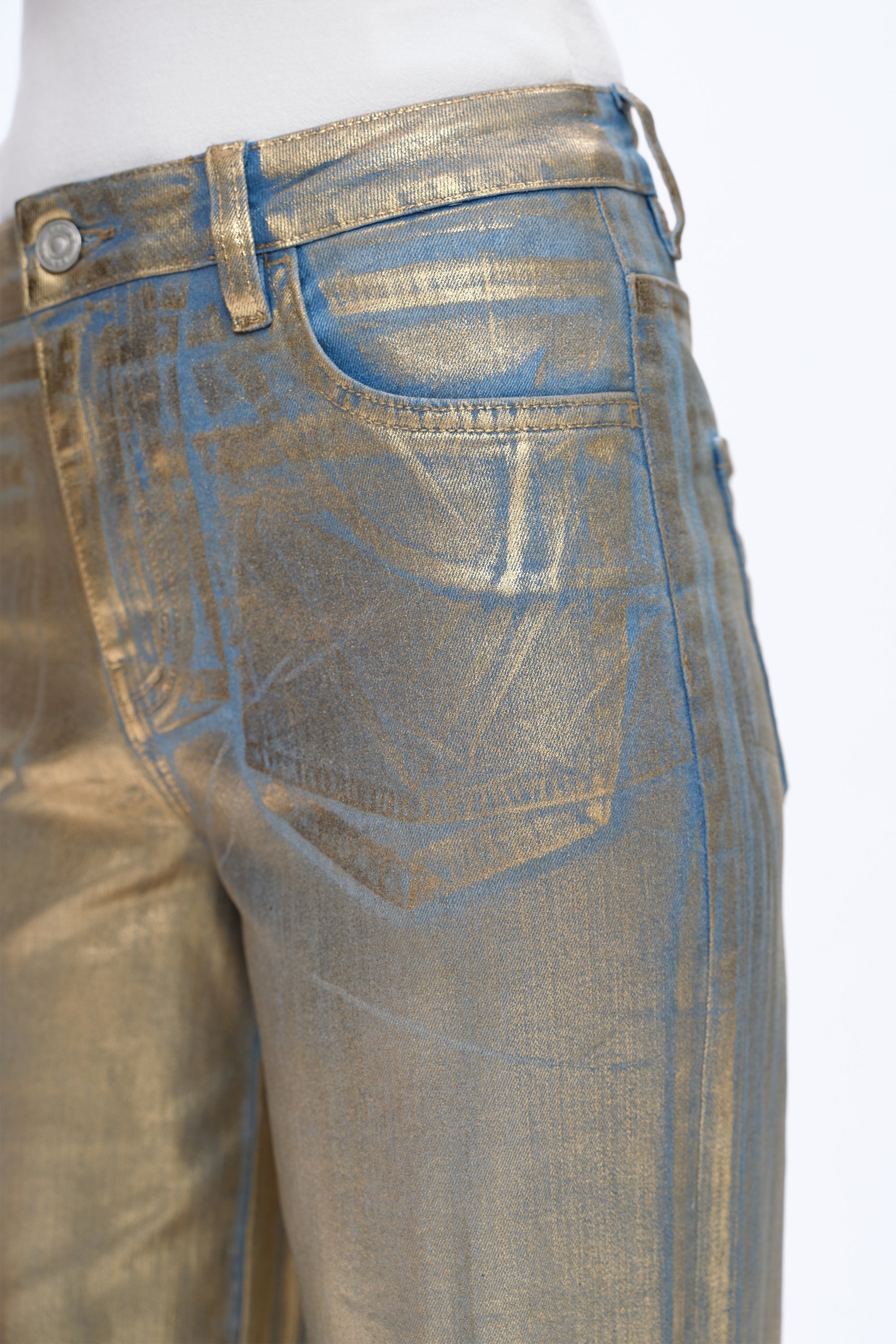 Metallic Wide Leg Jeans for Women